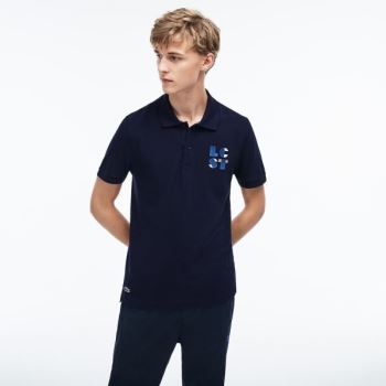 Lacoste Regular Fit LCST Lettering Petit Piqué Polo Pánské - Polo Tmavě Blankyt Blankyt | CZ-dZf4Pf